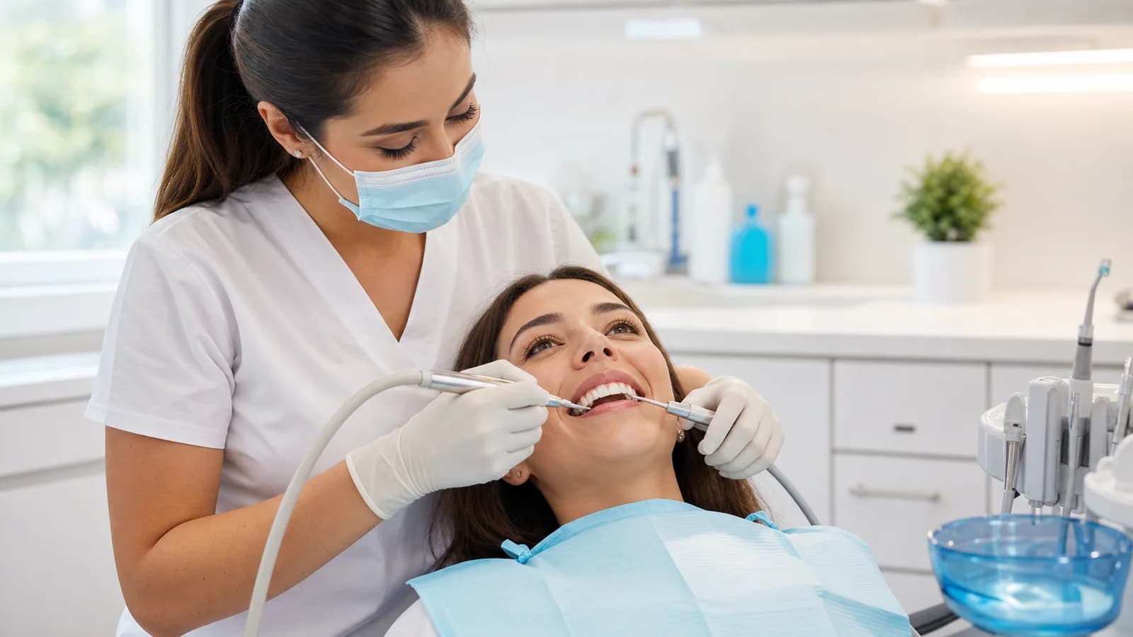 Limpieza dental asistida con láser